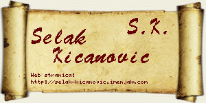 Selak Kićanović vizit kartica